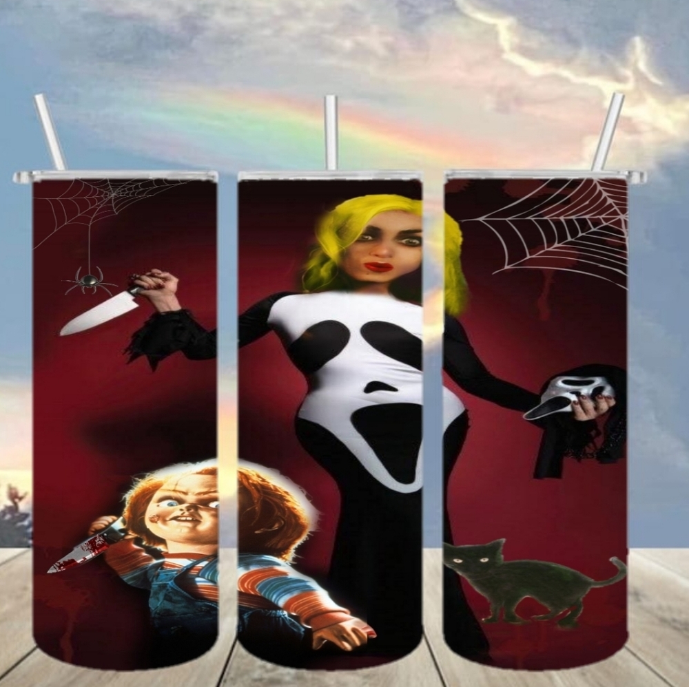 Witch And Chucky tumbler